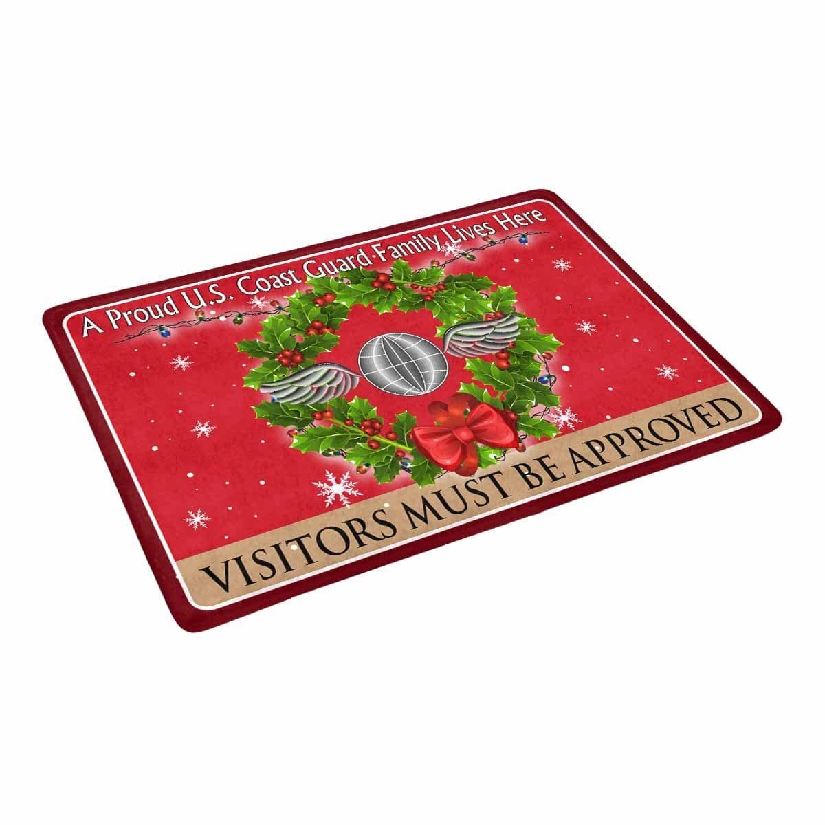 US Coast Guard Aviation Electricians Mate AE Logo - Visitors must be approved Christmas Doormat-Doormat-USCG-Rate-Veterans Nation