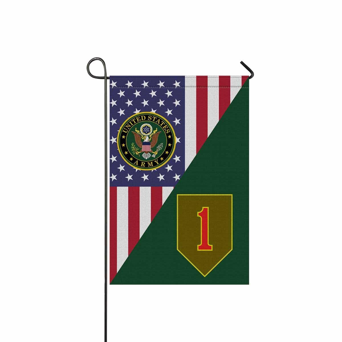 US Army 1st Infantry Big Red One Garden Flag/Yard Flag 12 inches x 18 inches Twin-Side Printing-GDFlag-Army-CSIB-Veterans Nation