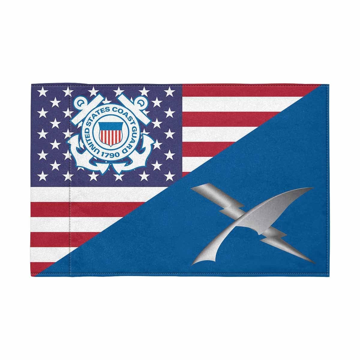 USCG IS Motorcycle Flag 9" x 6" Twin-Side Printing D01-MotorcycleFlag-USCG-Veterans Nation