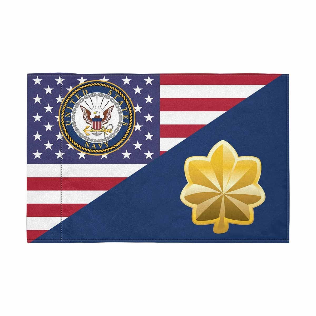 US Navy O-4 Motorcycle Flag 9" x 6" Twin-Side Printing D01-MotorcycleFlag-Navy-Veterans Nation