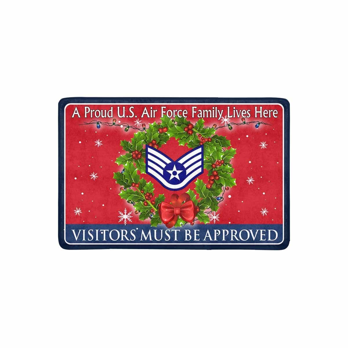 US Air Force E-5 Staff Sergeant SSgt E5 Noncommissioned Officer Ranks AF Rank - Visitors must be approved-Doormat-USAF-Ranks-Veterans Nation