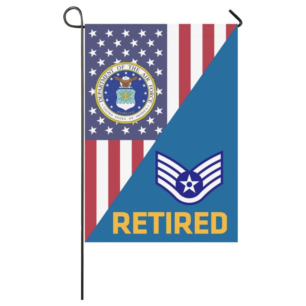 US Air Force E-5 Staff Sergeant SSgt Retired House Flag 28 inches x 40 inches Twin-Side Printing-HouseFlag-USAF-Ranks-Veterans Nation