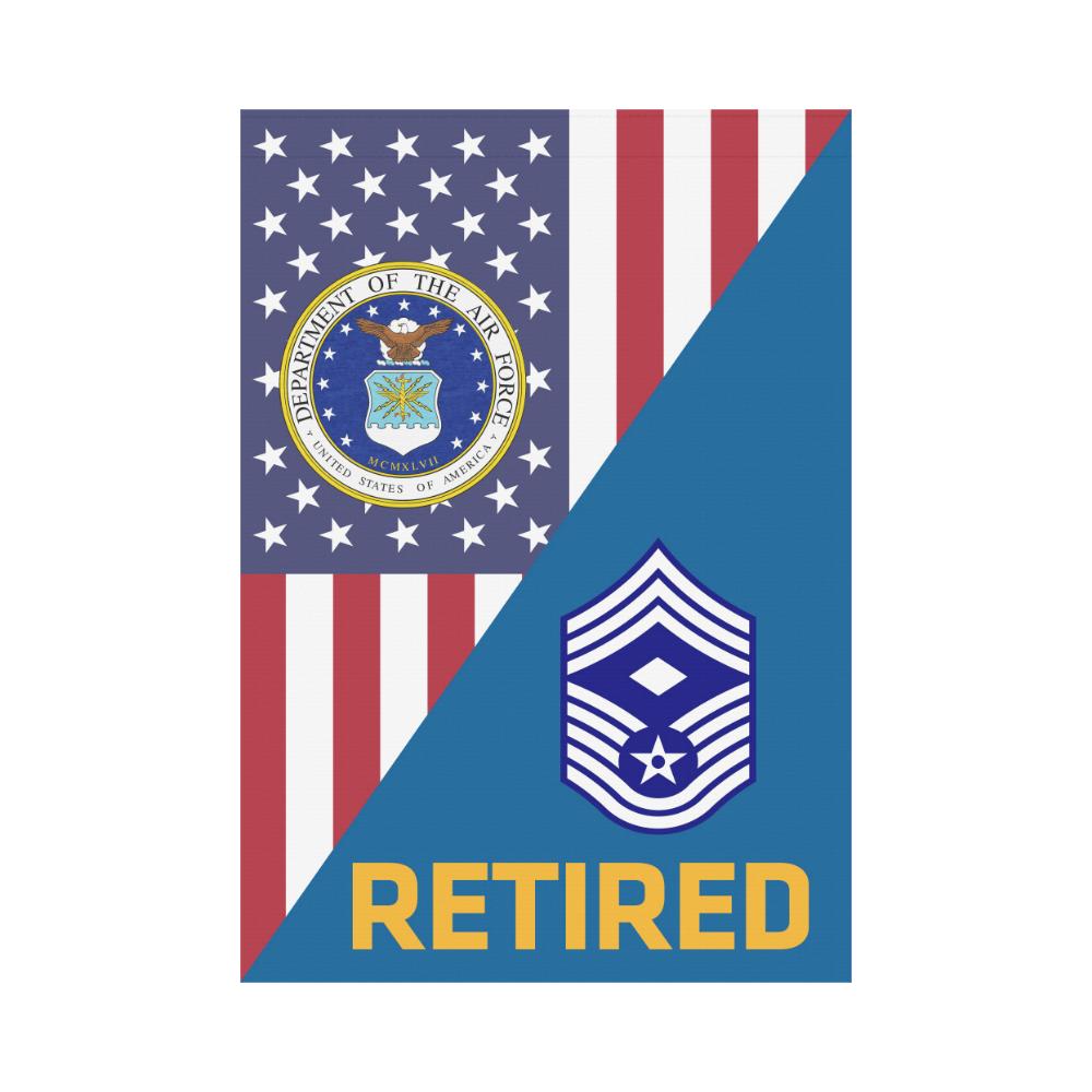 US Air Force E-9 First sergeant Retired House Flag 28 inches x 40 inches Twin-Side Printing-HouseFlag-USAF-Ranks-Veterans Nation