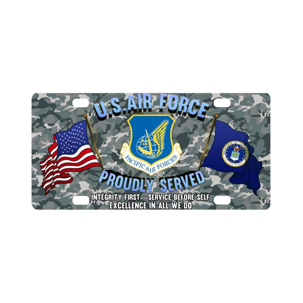 US Air Force Pacific Air Forces Classic License Pl Classic License Plate-LicensePlate-USAF-Shield-Veterans Nation