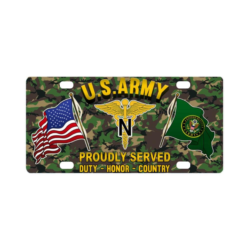 US Army Nurse Corps Proudly Plate Frame Classic License Plate-LicensePlate-Army-Branch-Veterans Nation