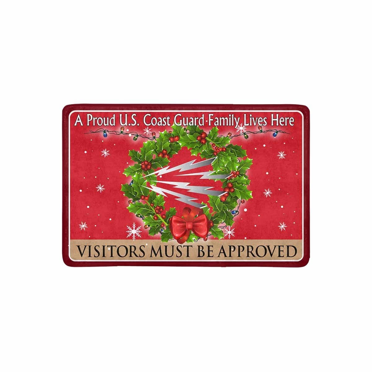 US Coast Guard Telecommunications Specialist TC Logo - Visitors must be approved Christmas Doormat-Doormat-USCG-Rate-Veterans Nation