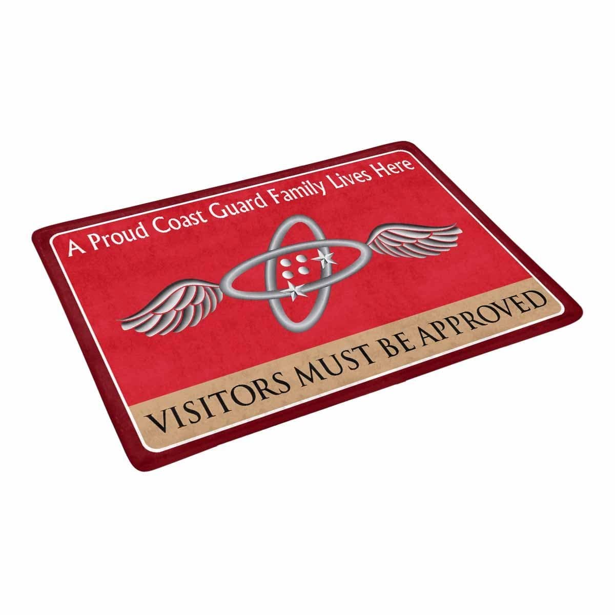 USCG AVIONICS ELECTRICAL TECHNICIAN AET Logo Family Doormat - Visitors must be approved (23.6 inches x 15.7 inches)-Doormat-USCG-Rate-Veterans Nation