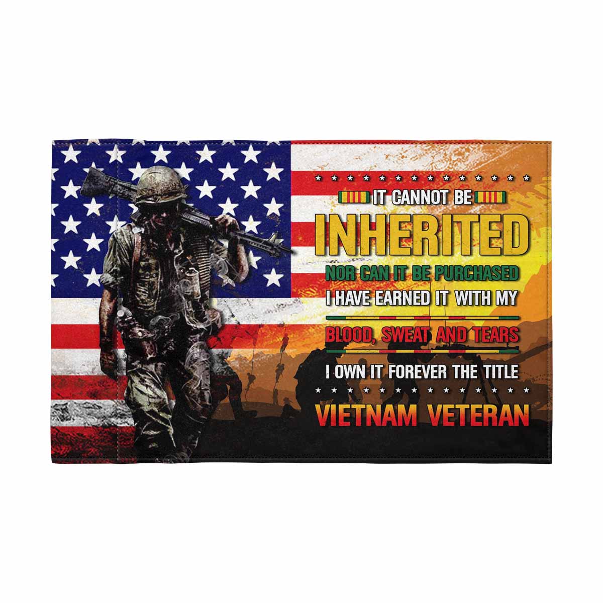 I CANNOT BE INHERITED - VIETNAM VETERAN Motorcycle Flag 9" x 6"(Each Piece With Different Printing）-Garden Flag-Veterans Nation