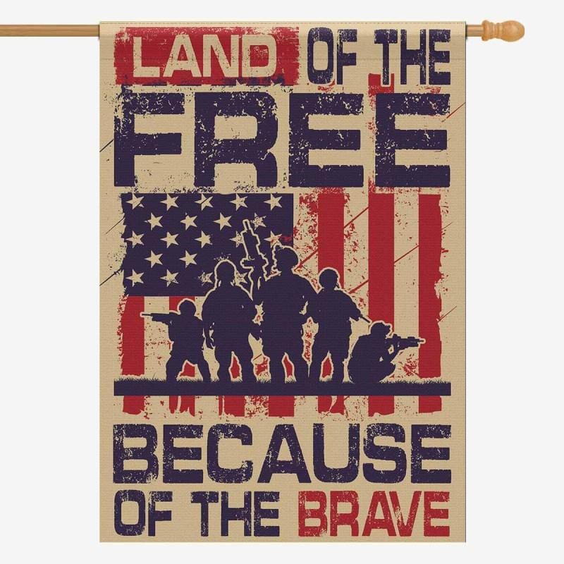 Land Of The Free Because Of The Brave Flag-Veterans Nation