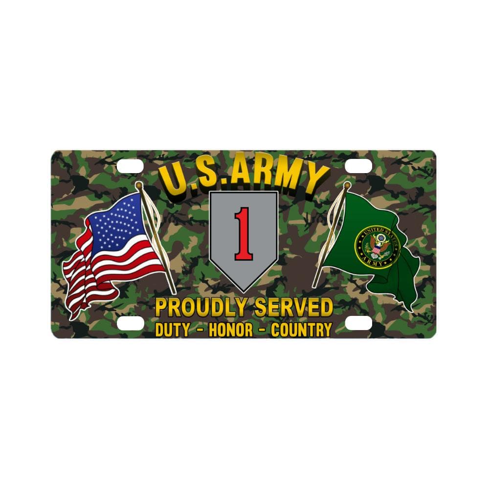 US ARMY 1ST INFANTRY DIVISION- Classic License Plate-LicensePlate-Army-CSIB-Veterans Nation