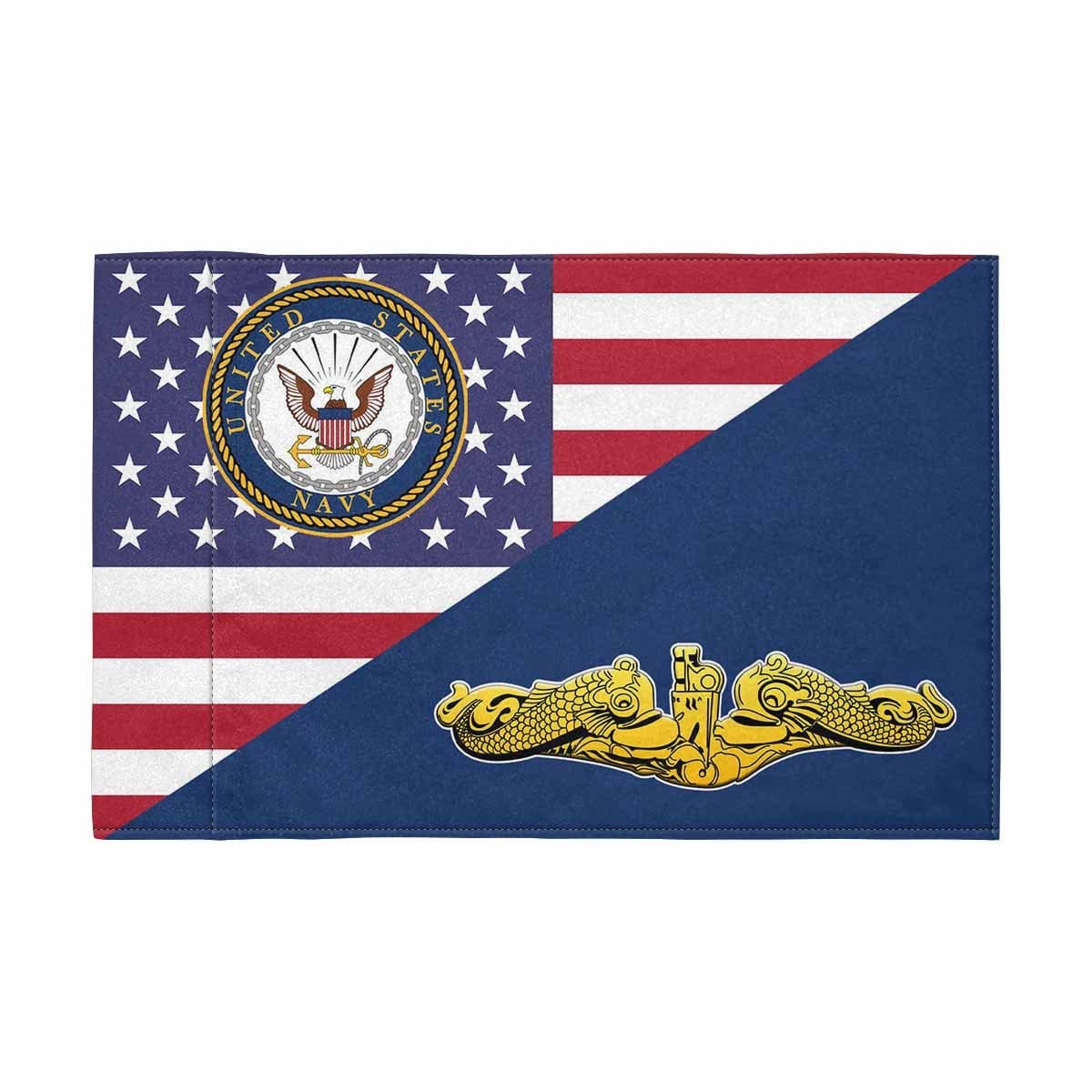 US Navy Submarine Officer Motorcycle Flag 9" x 6" Twin-Side Printing D01-MotorcycleFlag-Navy-Veterans Nation