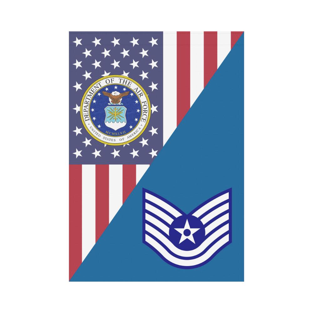 US Air Force E-6 Technical Sergeant TSgt House Flag 28 inches x 40 inches Twin-Side Printing-HouseFlag-USAF-Ranks-Veterans Nation