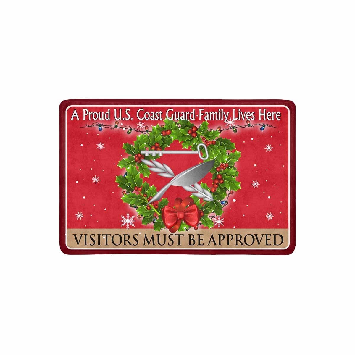 USCG CULINARY SPECIALIST CS Logo - Visitors must be approved Christmas Doormat-Doormat-USCG-Rate-Veterans Nation