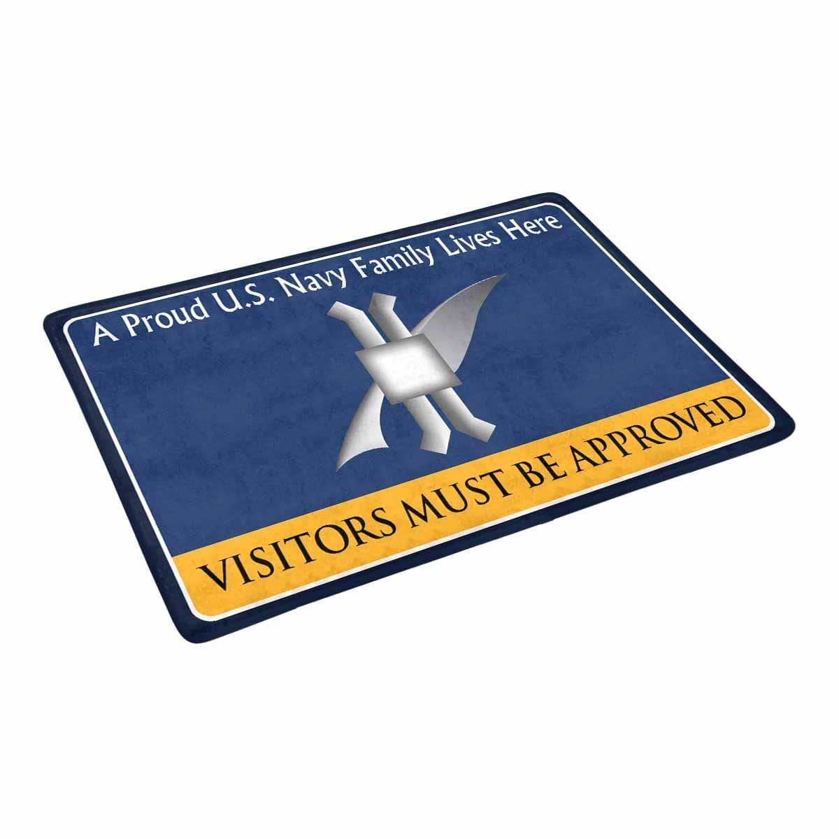 Navy Legalman Navy LN Family Doormat - Visitors must be approved (23,6 inches x 15,7 inches)-Doormat-Navy-Rate-Veterans Nation