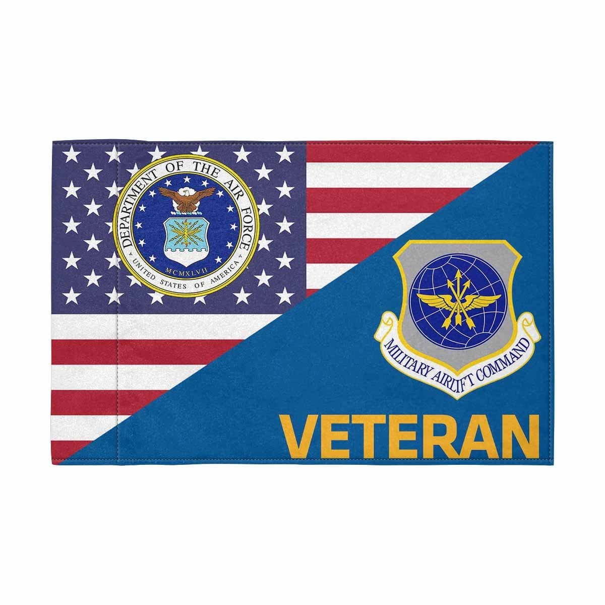 US Air Force Military Airlift Command Veteran Motorcycle Flag 9" x 6" Twin-Side Printing D01-MotorcycleFlag-USAF-Veterans Nation