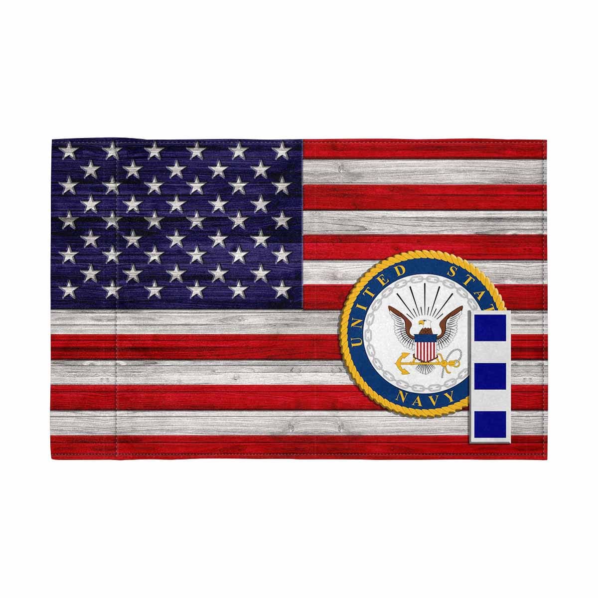 US Navy W-4 Motorcycle Flag 9" x 6" Twin-Side Printing D02-MotorcycleFlag-Navy-Veterans Nation