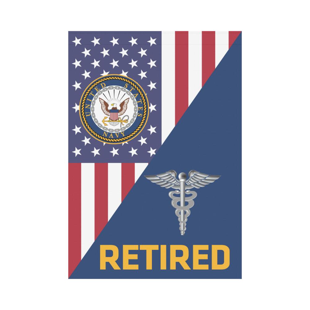 US Navy Hospital Corpsman Navy HM Retired House Flag 28 inches x 40 inches Twin-Side Printing-HouseFlag-Navy-Rate-Veterans Nation