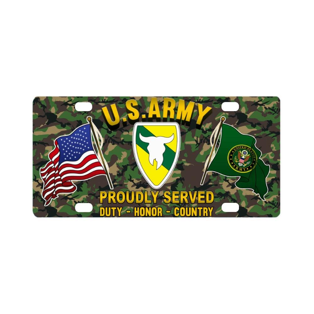 US ARMY 163 ARMORED BRIGADE- Classic License Plate-LicensePlate-Army-CSIB-Veterans Nation