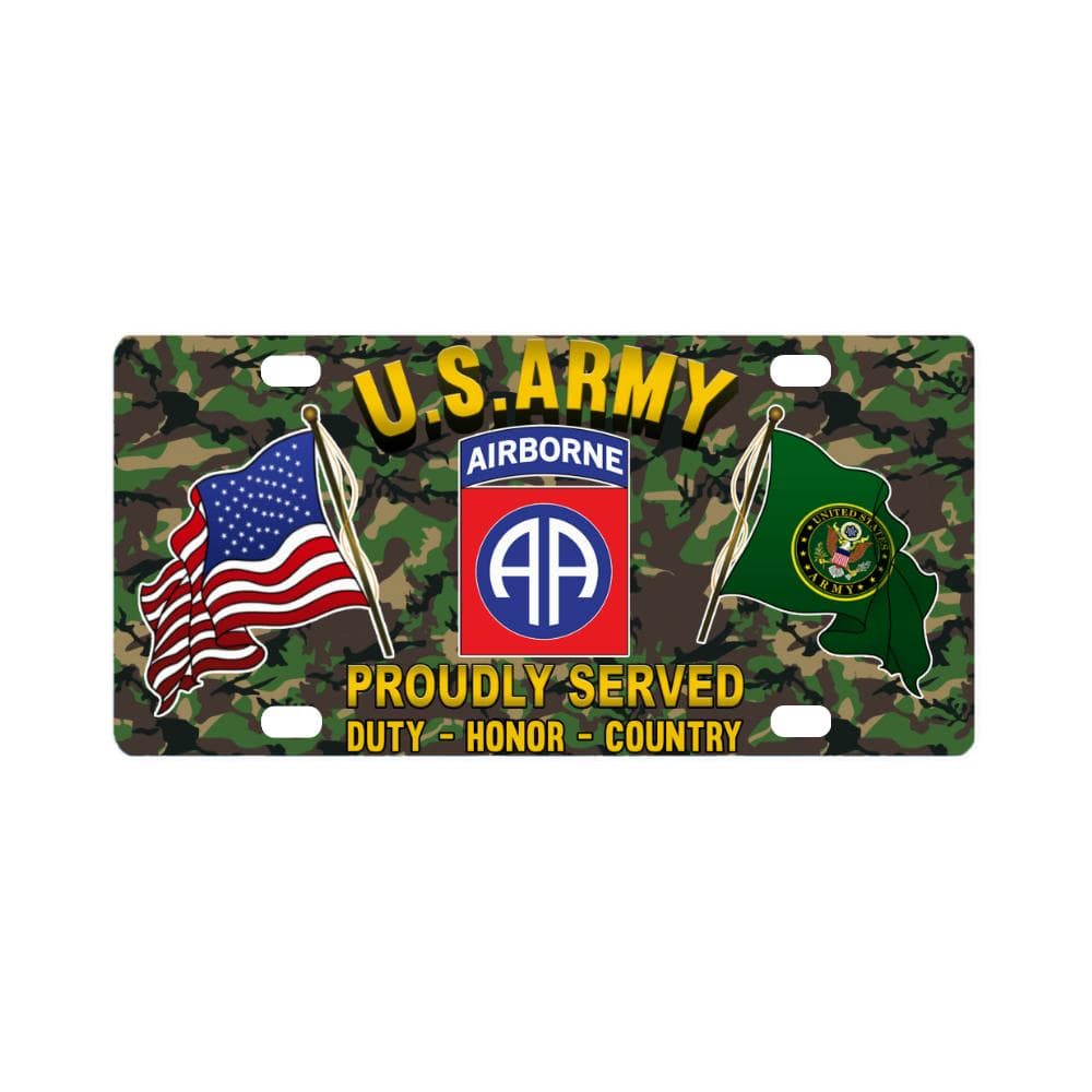 US ARMY 82ND AIRBORNE DIVISION - Classic License Plate-LicensePlate-Army-CSIB-Veterans Nation