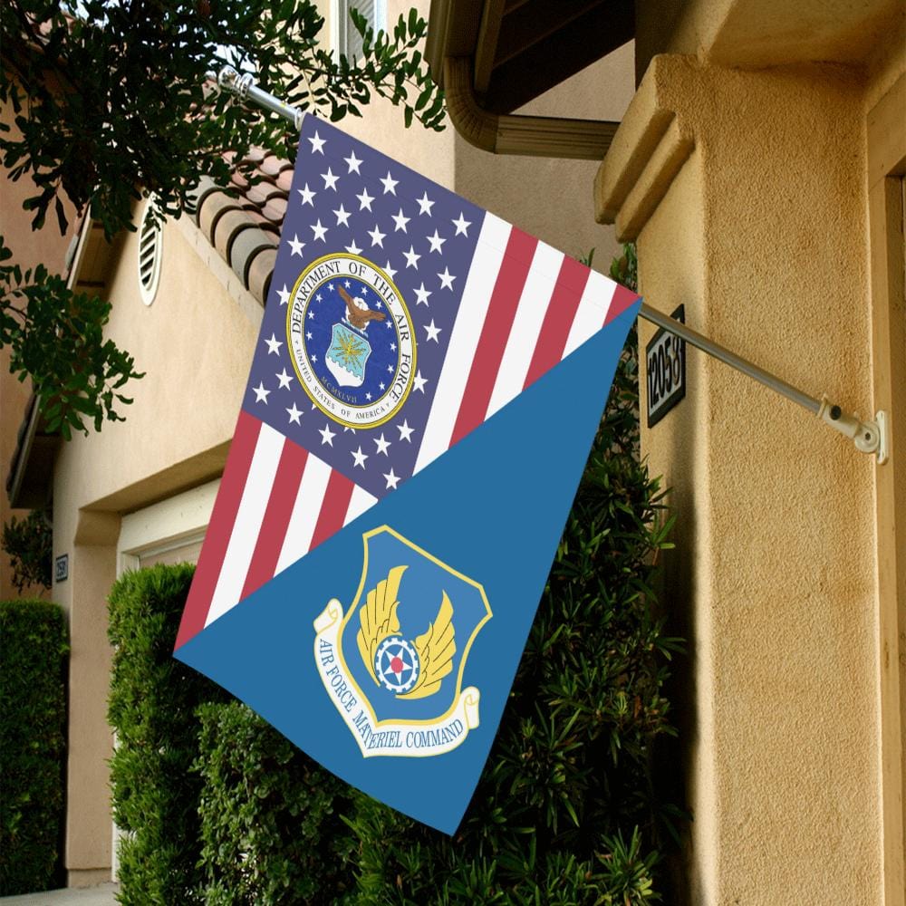 US Air Force Materiel Command House Flag 28 inches x 40 inches Twin-Side Printing-HouseFlag-USAF-Shield-Veterans Nation