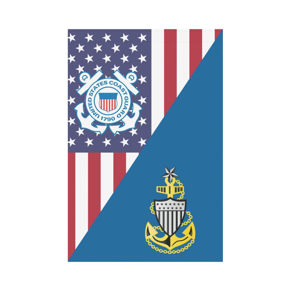 US Coast Guard E-8 Senior Chief Petty Officer E8 SCPO Garden Flag/Yard Flag 12 inches x 18 inches Twin-Side Printing-GDFlag-USCG-Collar-Veterans Nation