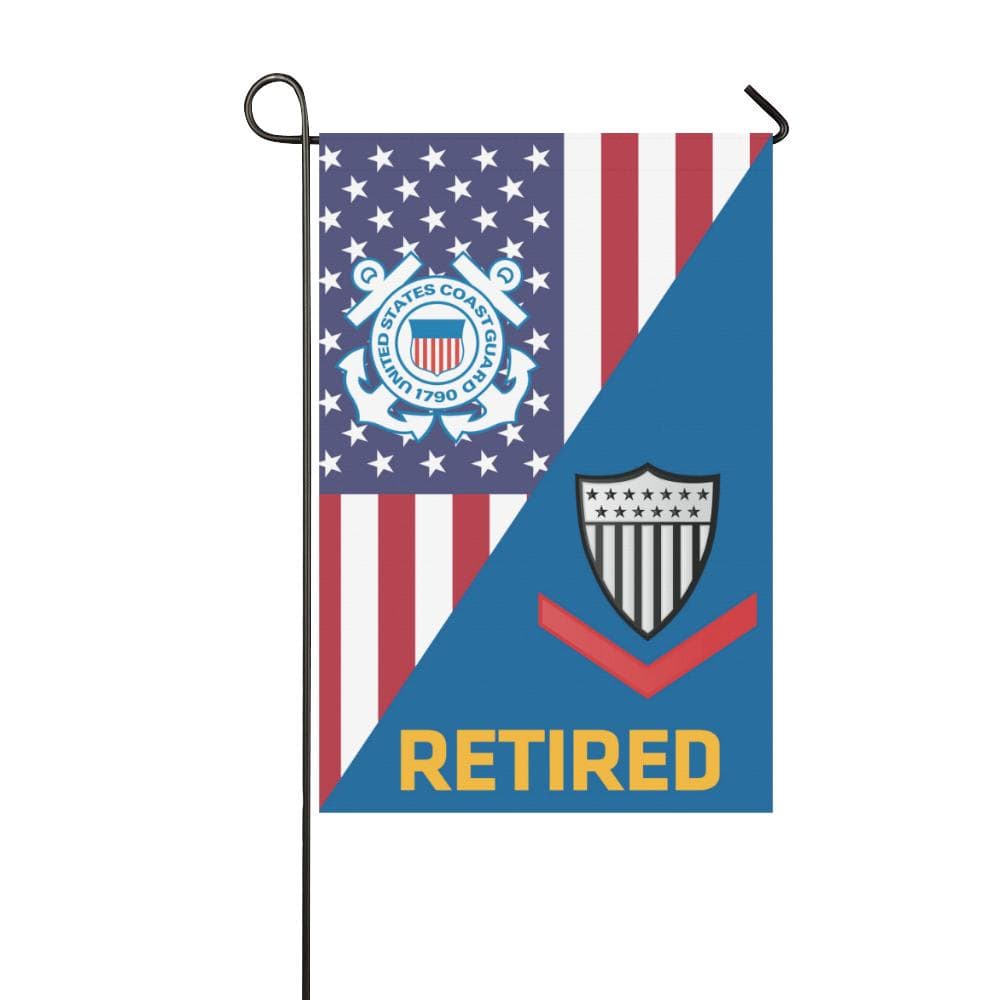 US Coast Guard E-4 Petty Officer Third Class E4 PO3 Retired Garden Flag/Yard Flag 12 inches x 18 inches Twin-Side Printing-GDFlag-USCG-Collar-Veterans Nation