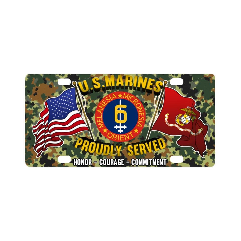 US Marine Corps 6th Division Classic License Plate Classic License Plate-LicensePlate-USMC-Division-Veterans Nation