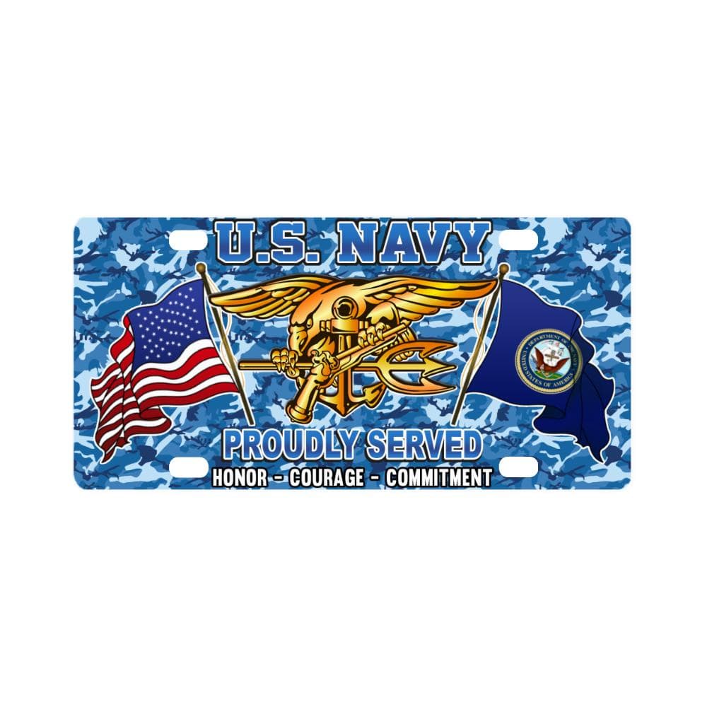 US Navy Special Warfare Classic License Plate Classic License Plate-LicensePlate-Navy-Badge-Veterans Nation