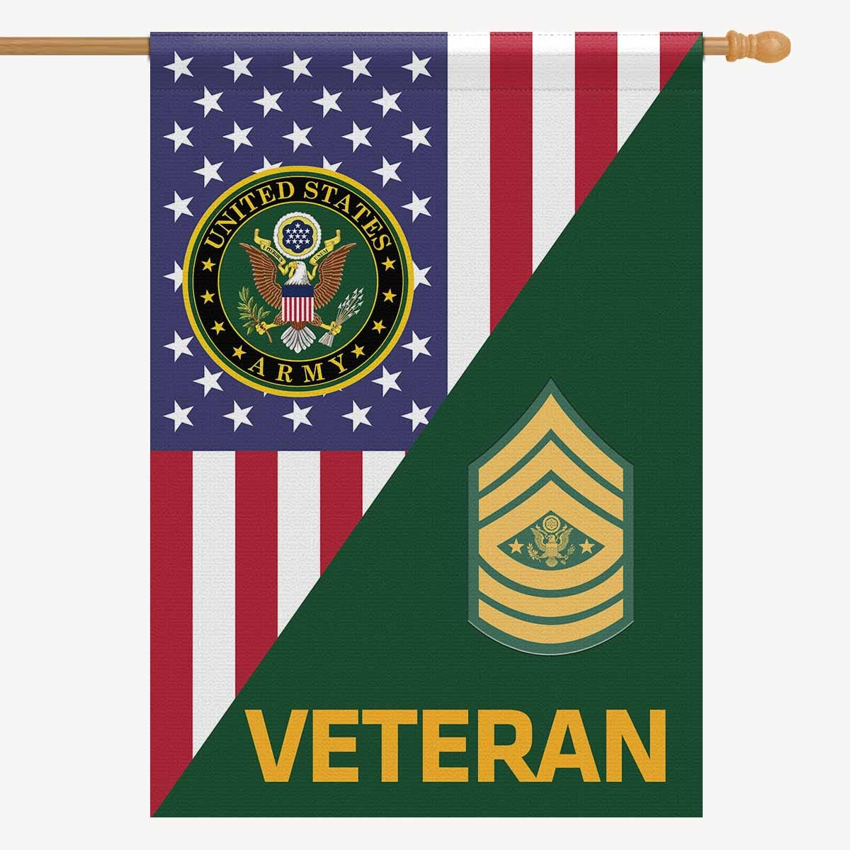 US Army E-9 Sergeant Major of the Army E9 SMA Veteran House Flag 28 Inch x 40 Inch 2-Side Printing-HouseFlag-Army-Ranks-Veterans Nation