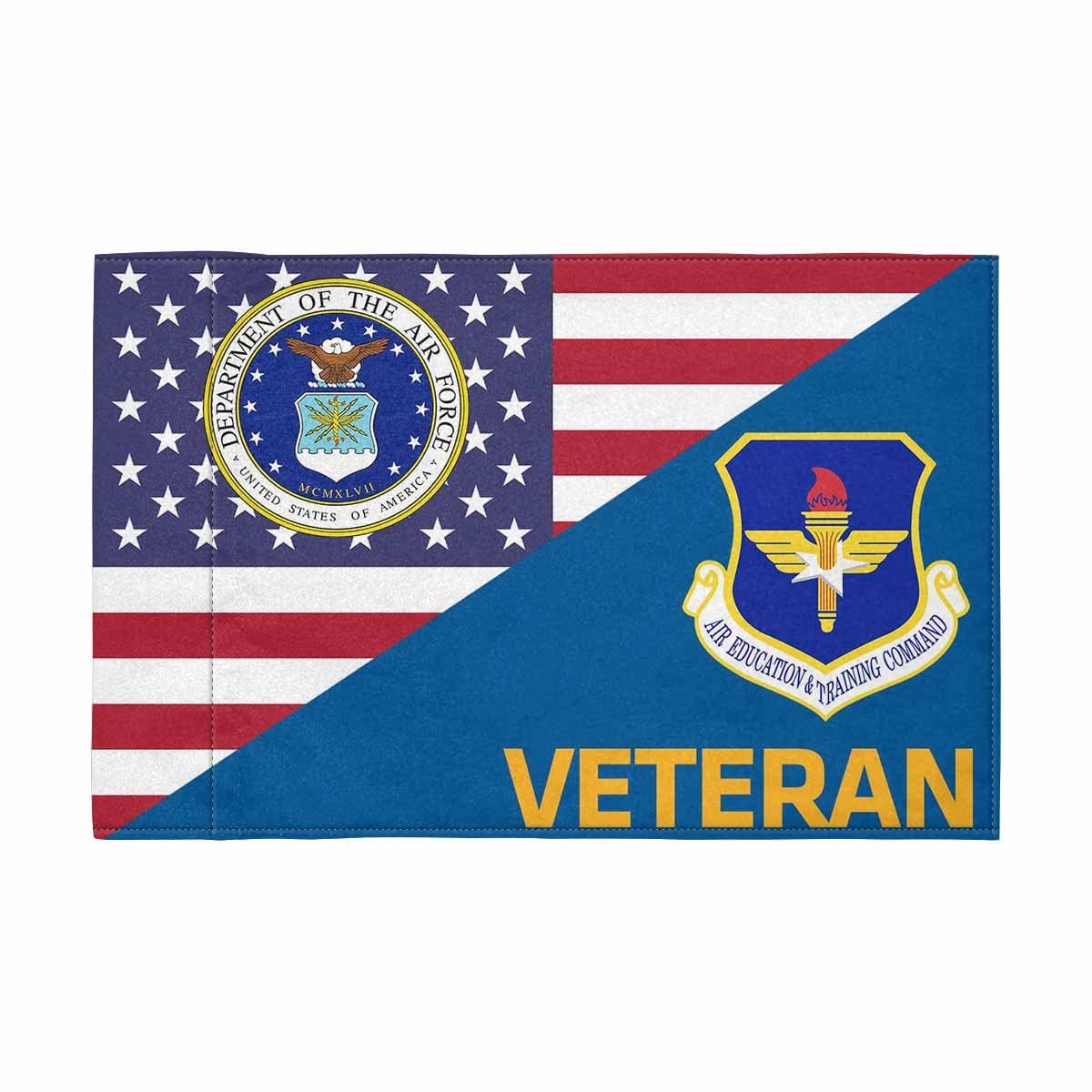 US Air Force Air Education and Training Command Veteran Motorcycle Flag 9" x 6" Twin-Side Printing D01-MotorcycleFlag-USAF-Veterans Nation