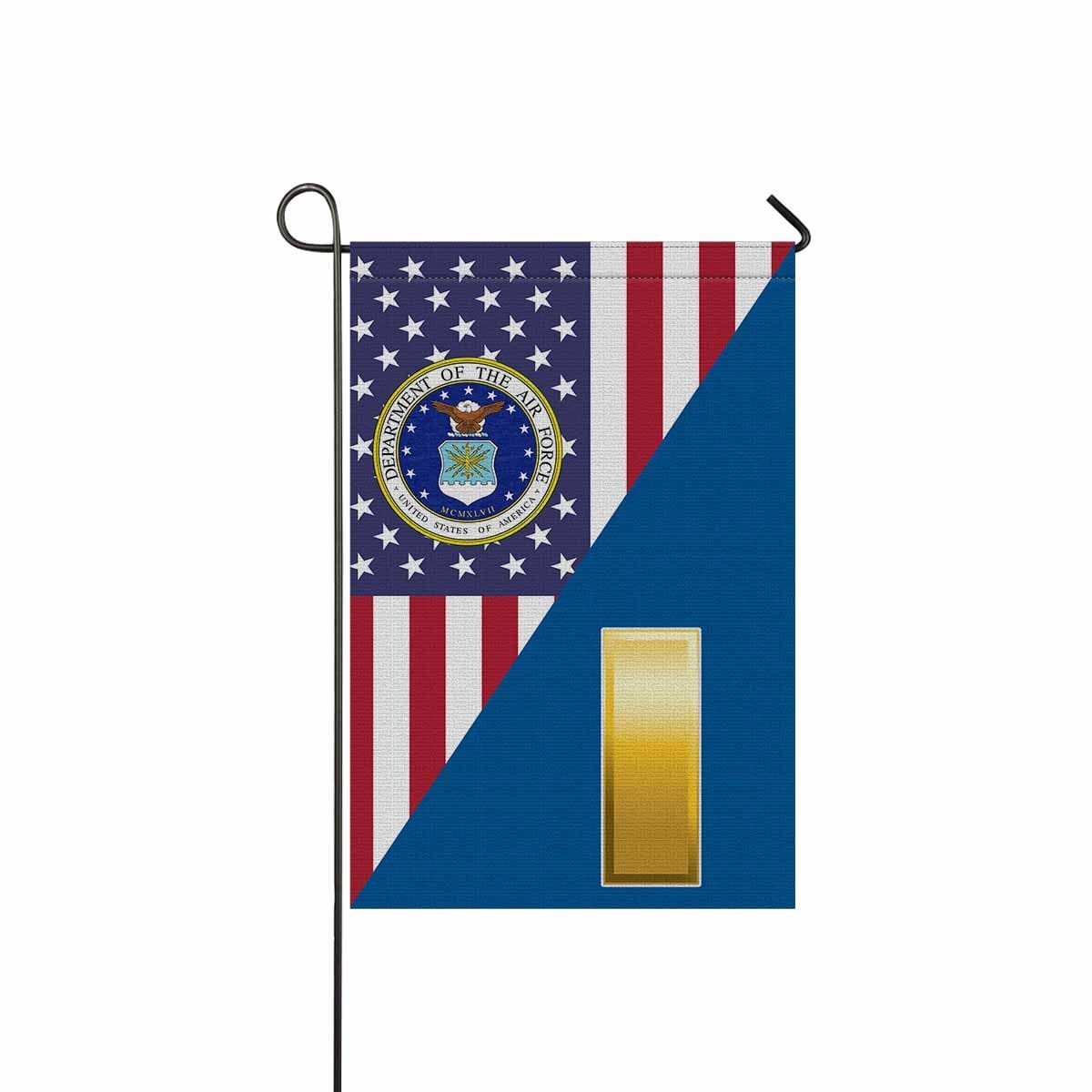 US Air Force O-1 Second Lieutenant 2d Lt O1 Commissioned Officer Garden Flag/Yard Flag 12 inches x 18 inches Twin-Side Printing-GDFlag-USAF-Ranks-Veterans Nation