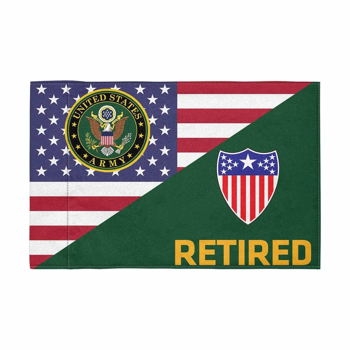 US Army Adjutant General Retired Motorcycle Flag 9" x 6" Twin-Side Printing D01-MotorcycleFlag-Army-Veterans Nation