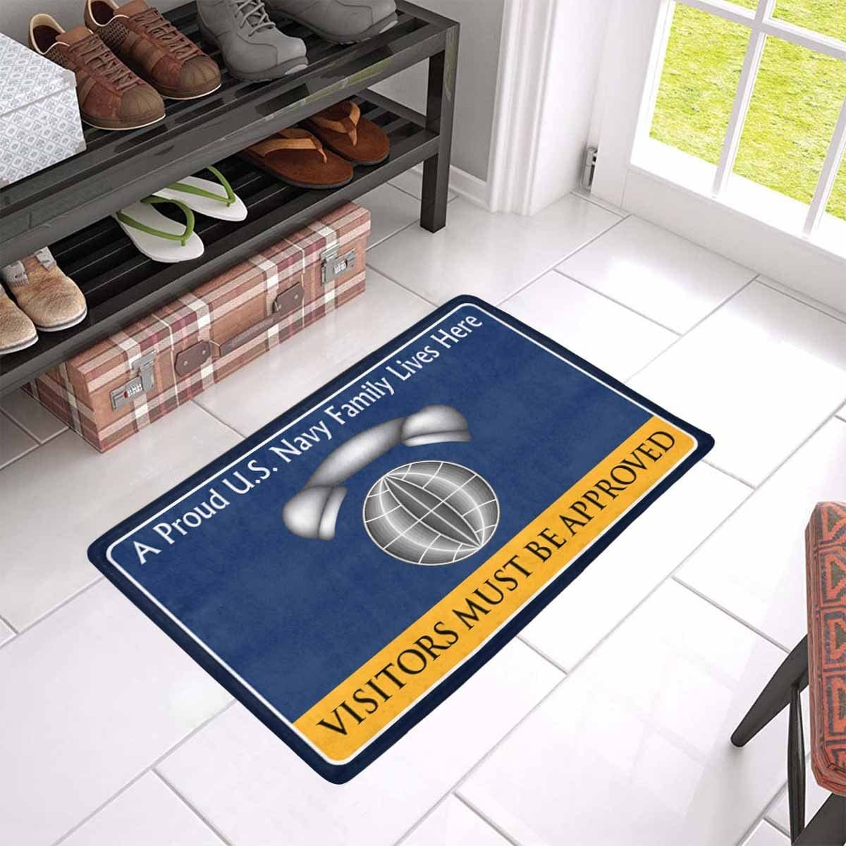 Navy Interior Communications Electrician Navy IC Family Doormat - Visitors must be approved (23,6 inches x 15,7 inches)-Doormat-Navy-Rate-Veterans Nation
