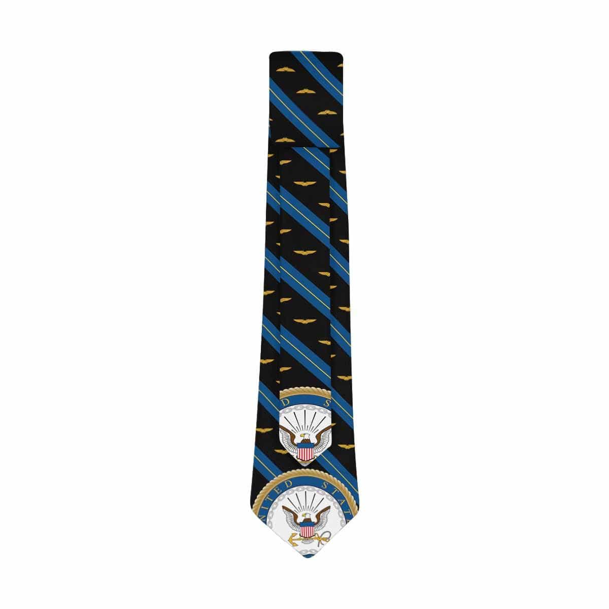 US Navy Naval Astronaut Flight Officer Badge Classic Necktie (Two Sides)-Necktie-Navy-Badge-Veterans Nation