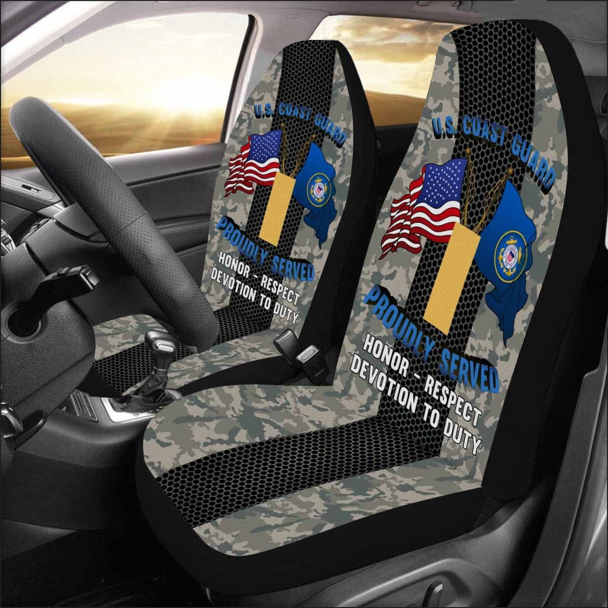 US Coast Guard O-1 Ensign O1 ENS Junior Officer Car Seat Covers (Set of 2)-SeatCovers-USCG-Officer-Veterans Nation