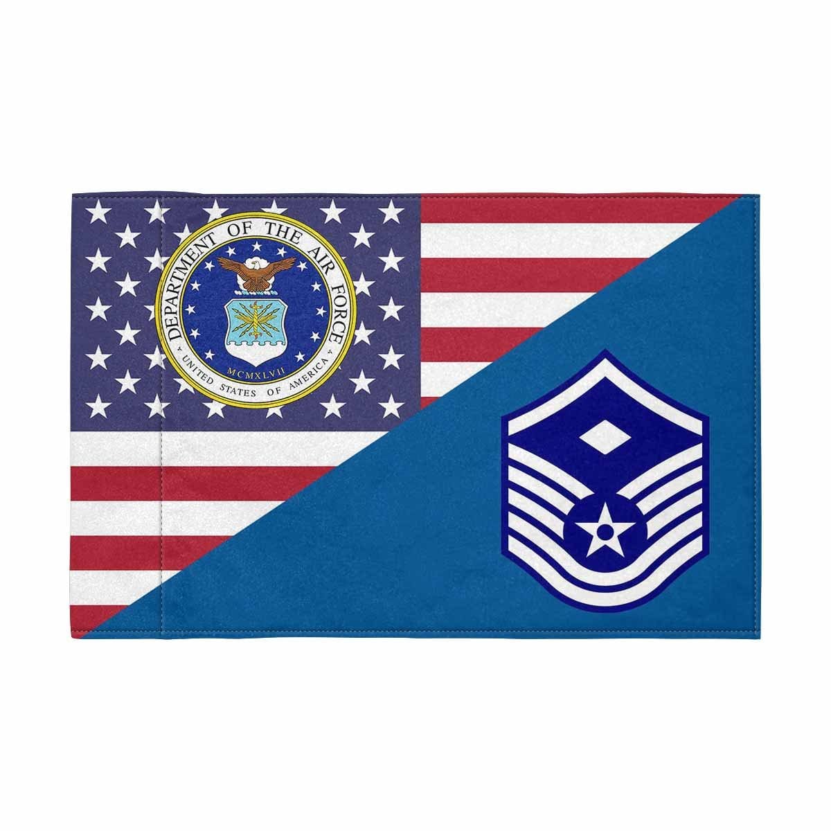 US Air Force E-7 First Sergeant Motorcycle Flag 9" x 6" Twin-Side Printing D01-MotorcycleFlag-USAF-Veterans Nation