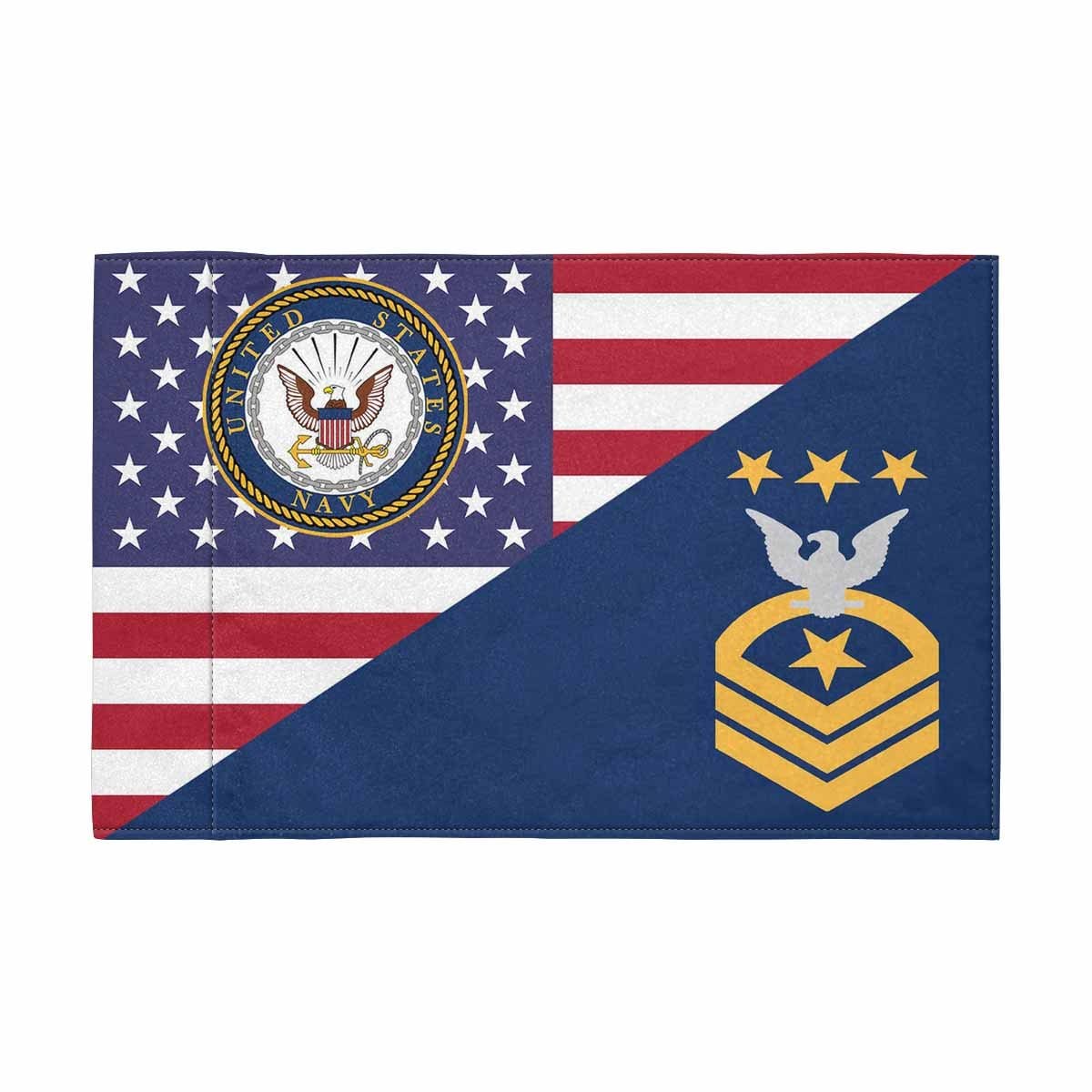 US Navy E-9 Master Chief Petty Officer Of The Navy Collar Device Motorcycle Flag 9" x 6" Twin-Side Printing D01-MotorcycleFlag-Navy-Veterans Nation