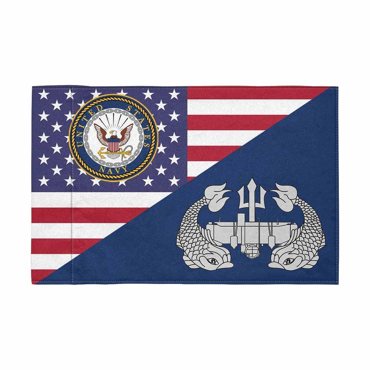 US Navy Deep Submergence Enlisted Badge Motorcycle Flag 9" x 6" Twin-Side Printing D01-MotorcycleFlag-Navy-Veterans Nation