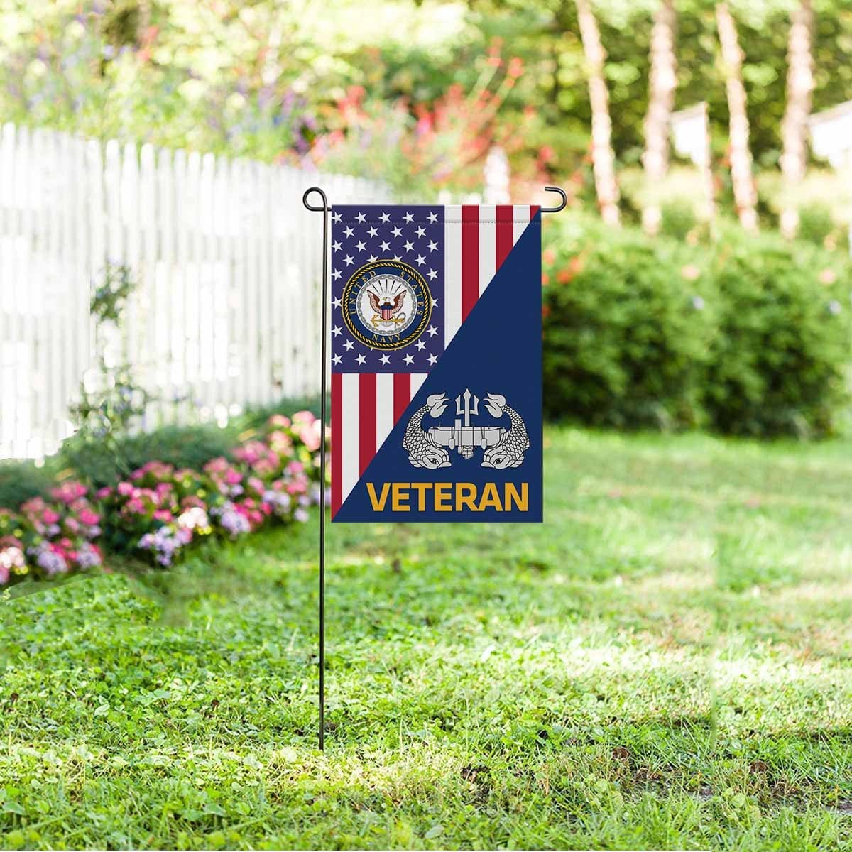 US Navy Deep Submergence Enlisted Badge Veteran Garden Flag/Yard Flag 12 inches x 18 inches Twin-Side Printing-GDFlag-Navy-Badge-Veterans Nation