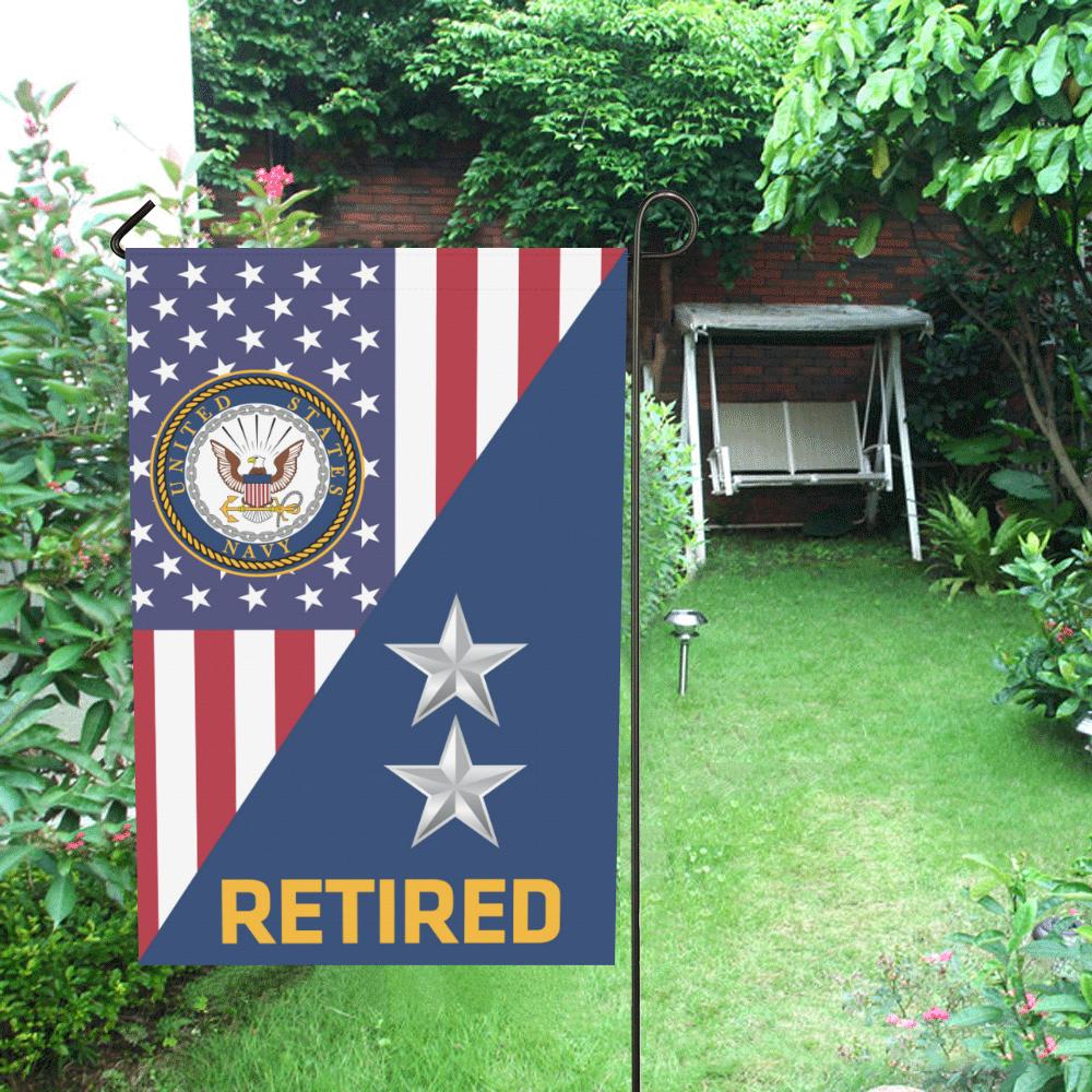 US Navy O-8 Rear Admiral O8 RADM Flag Officer Retired Garden Flag/Yard Flag 12 inches x 18 inches Twin-Side Printing-GDFlag-Navy-Officer-Veterans Nation