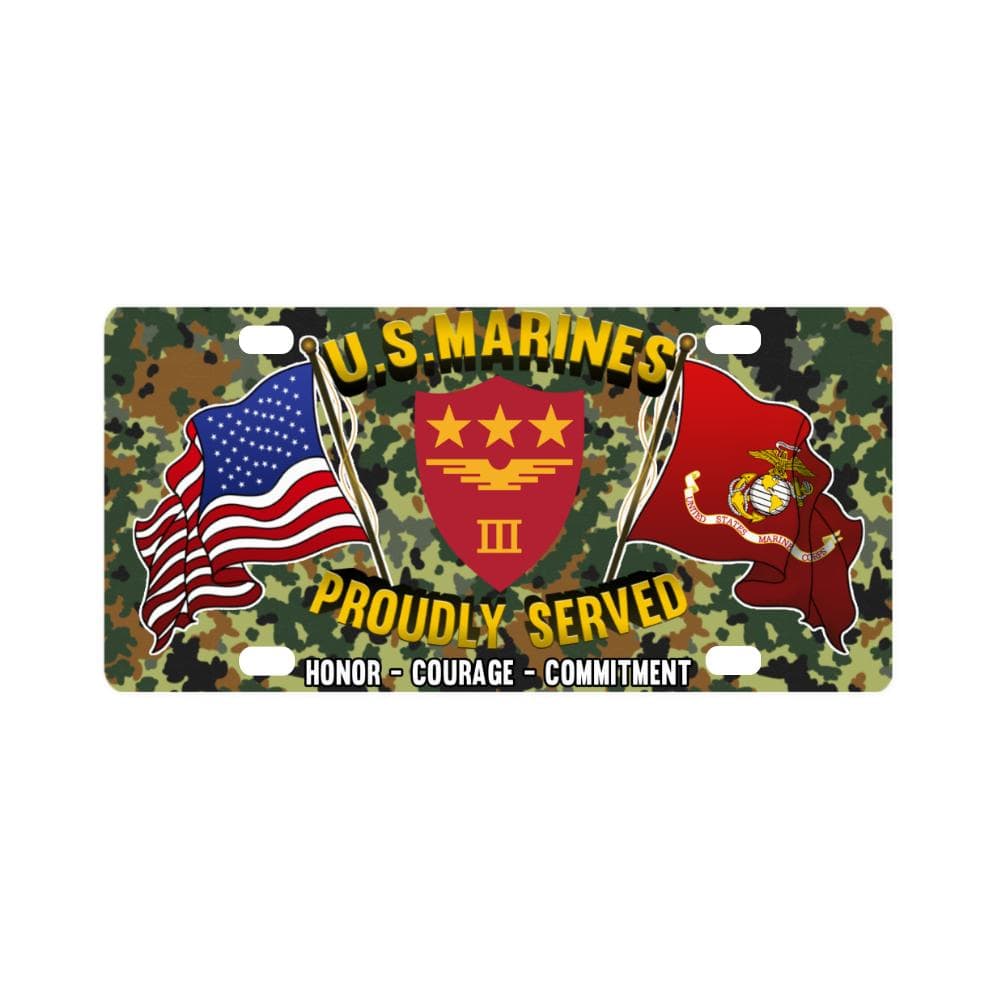 US Marine Corps 3rd MAW Classic License Plate Classic License Plate-LicensePlate-USMC-Division-Veterans Nation