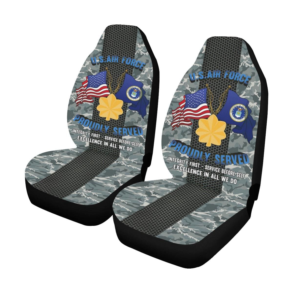 US Air Force O-4 Major Maj O4 Field Officer Ranks Car Seat Covers (Set of 2)-SeatCovers-USAF-Ranks-Veterans Nation