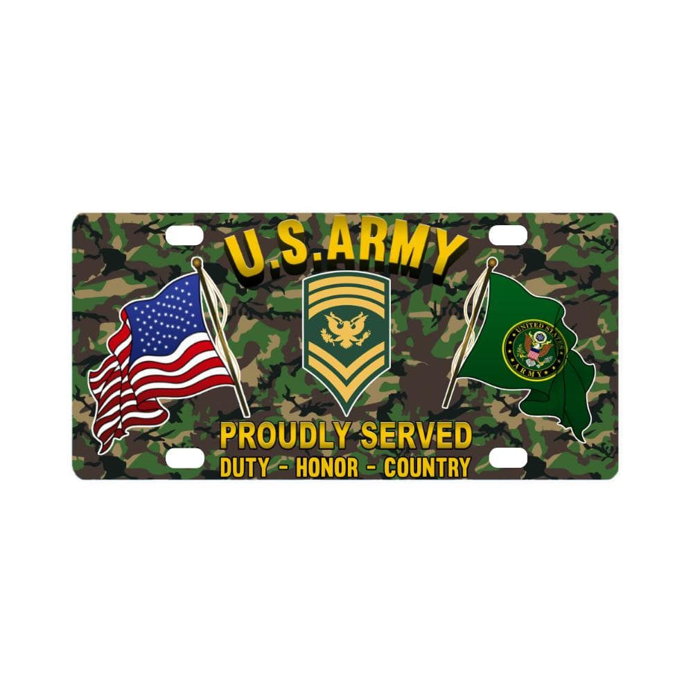 US Army E-9 SPC E9 Specialist RanksProudly Plate F Classic License Plate-LicensePlate-Army-Ranks-Veterans Nation