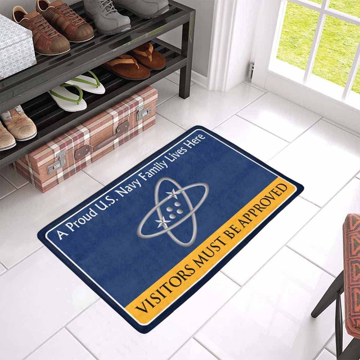 U.S Navy Electronics technician Navy ET Family Doormat - Visitors must be approved (23,6 inches x 15,7 inches)-Doormat-Navy-Rate-Veterans Nation