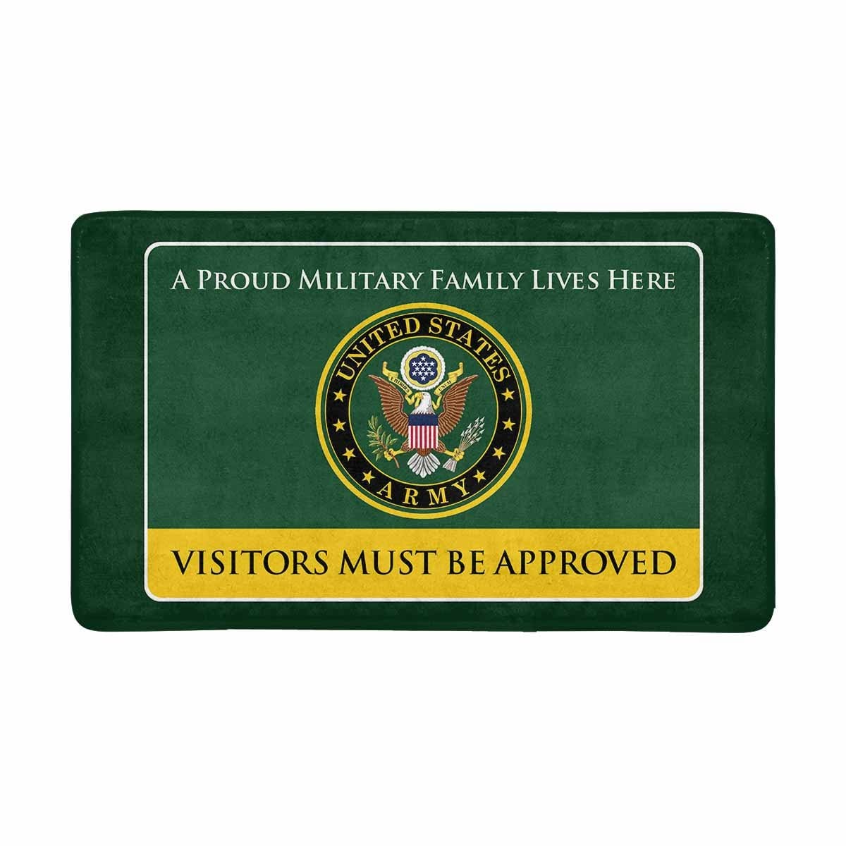 Proud Military Family Army Doormat - Visitors must be approved-Doormat-Army-Logo-Veterans Nation