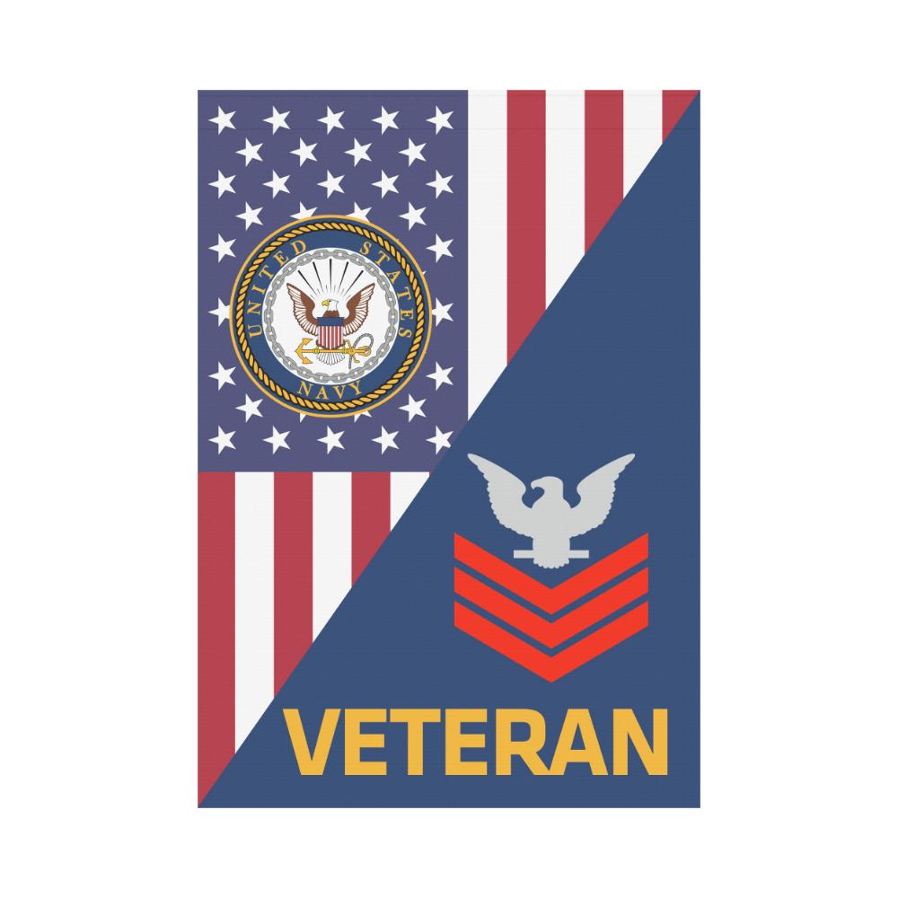 US Navy E-6 Petty Officer First Class E6 PO1 Red Stripe Collar Device Veteran House Flag 28 inches x 40 inches Twin-Side Printing-HouseFlag-Navy-Collar-Veterans Nation