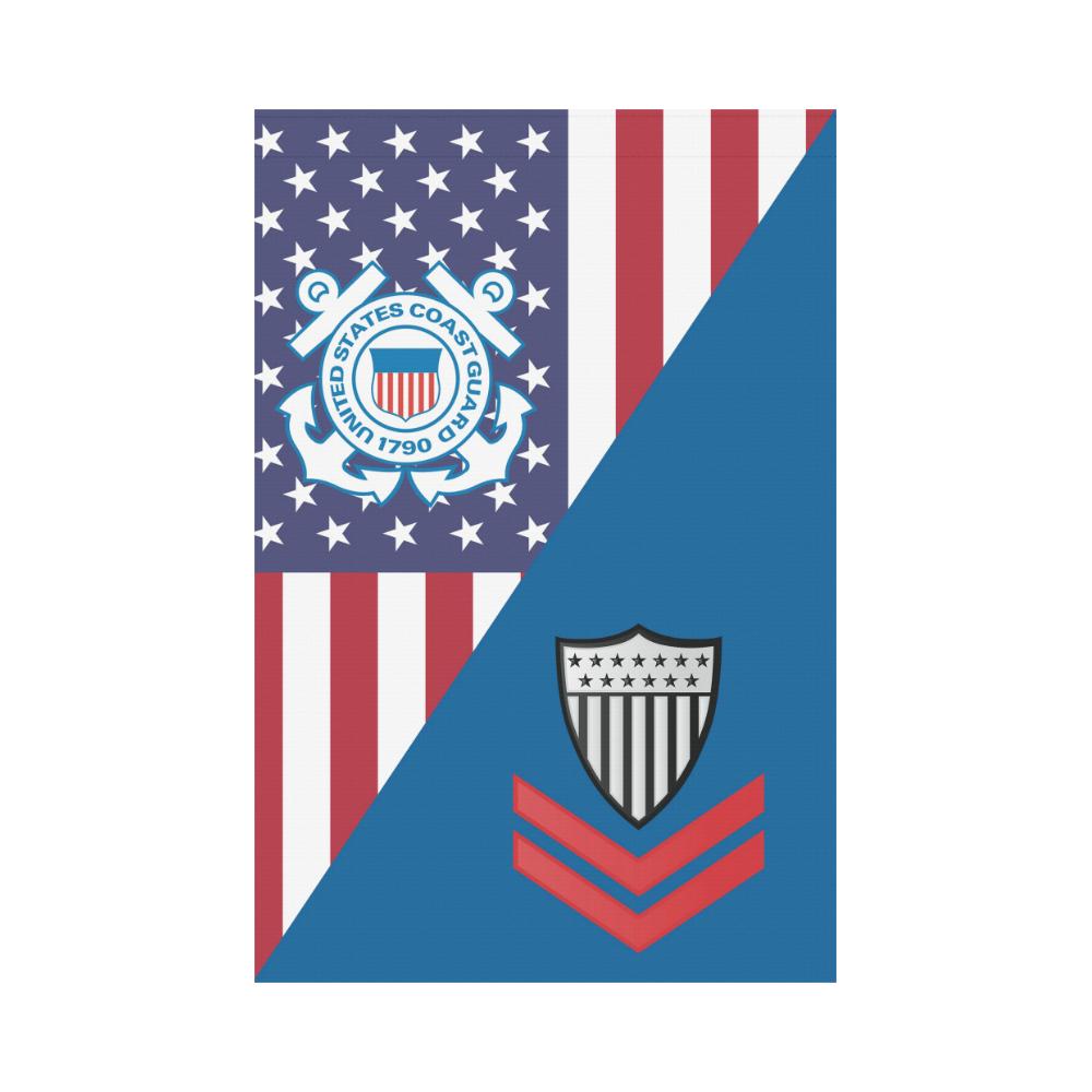 US Coast Guard E-5 Petty Officer Second Class E5 PO2 Garden Flag/Yard Flag 12 inches x 18 inches Twin-Side Printing-GDFlag-USCG-Collar-Veterans Nation