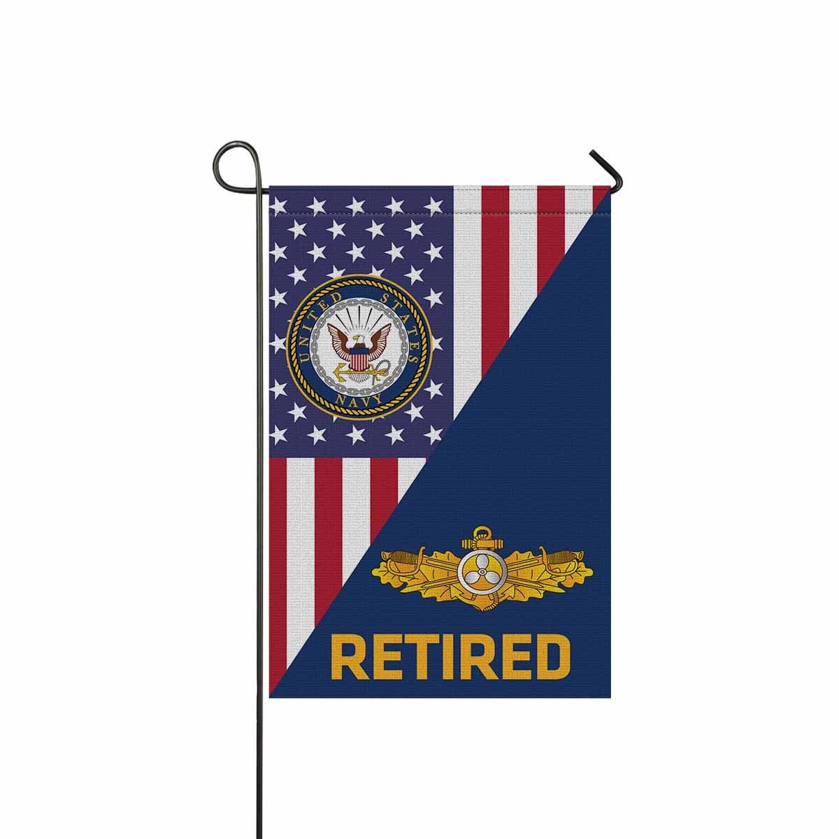 US Navy Engineering Duty Officer Retired Garden Flag/Yard Flag 12 inches x 18 inches Twin-Side Printing-GDFlag-Navy-Badge-Veterans Nation