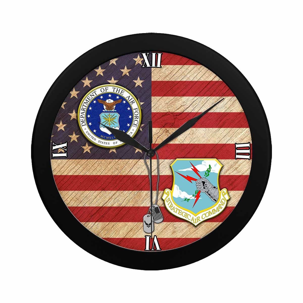 US Air Force Strategic Air Command Wall Clock-WallClocks-USAF-Shield-Veterans Nation