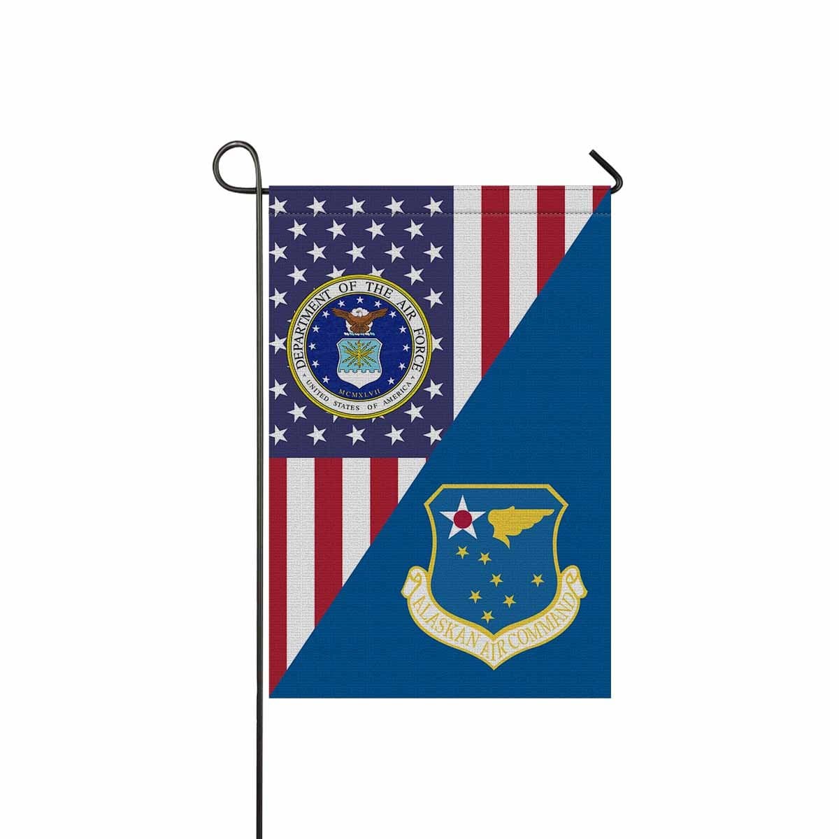 US Air Force Alaskan Air Command Garden Flag/Yard Flag 12 inches x 18 inches Twin-Side Printing-GDFlag-USAF-Shield-Veterans Nation